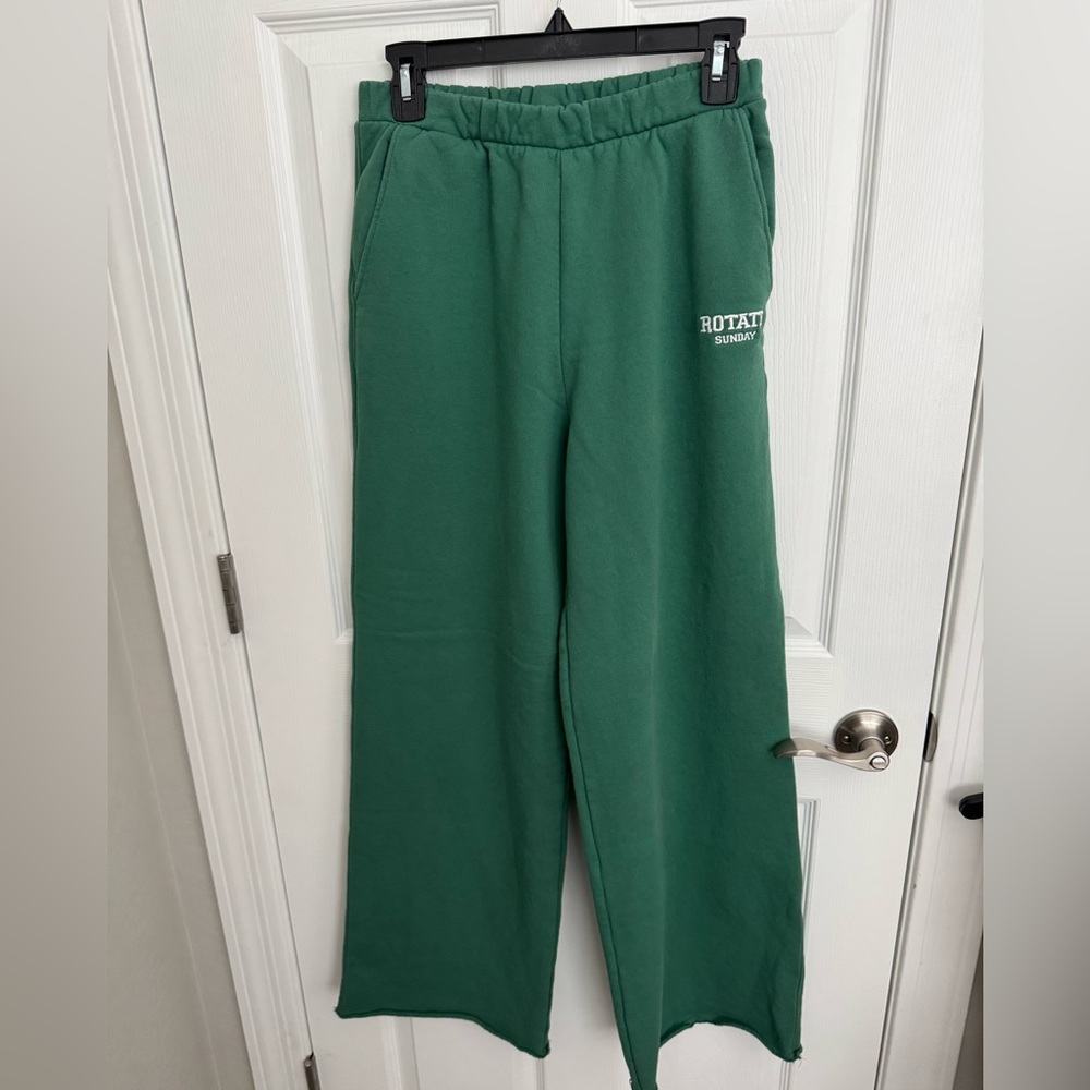 Rotate Sunday Embroidered Wide Leg Sweatpants ~ Made in Greece